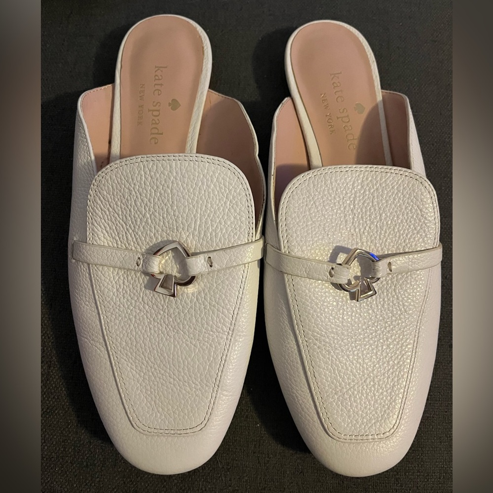Sz 7 White Kate Spade Mules